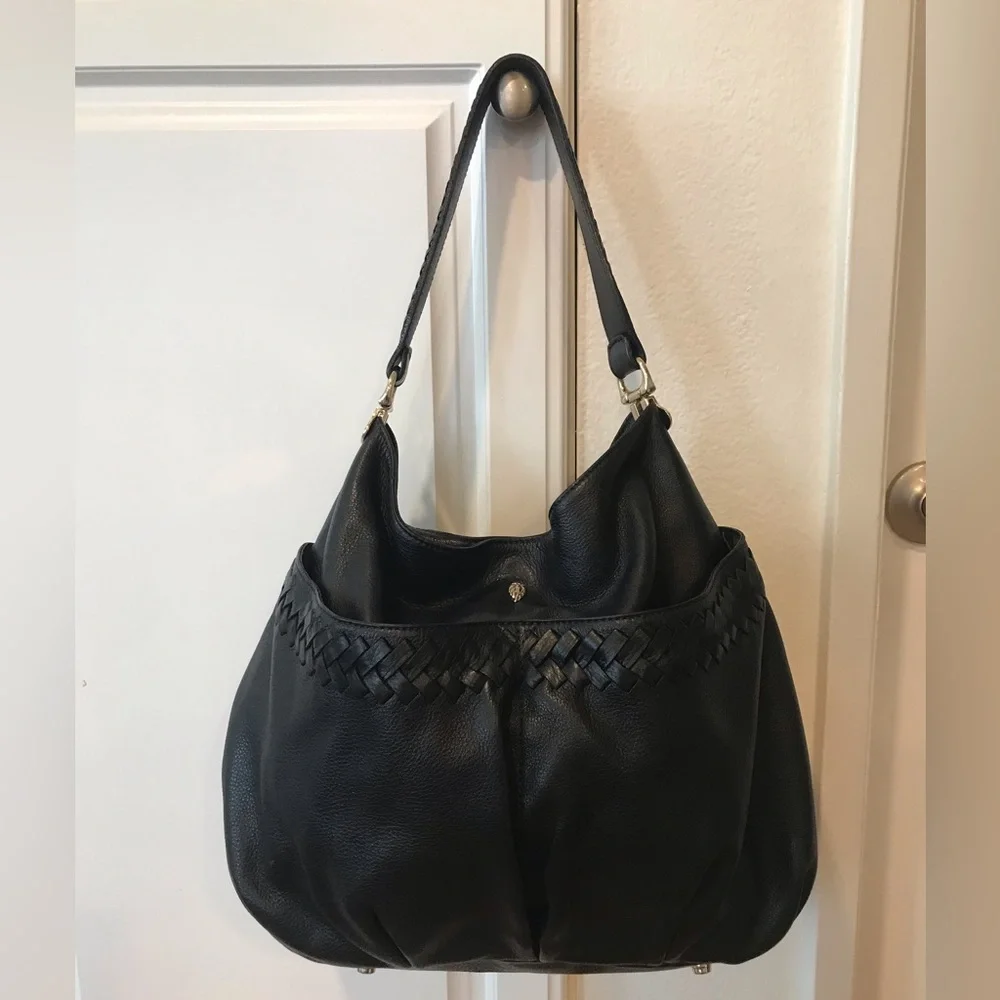 Helen Kaminski Black Leather Handbag Tote Bag